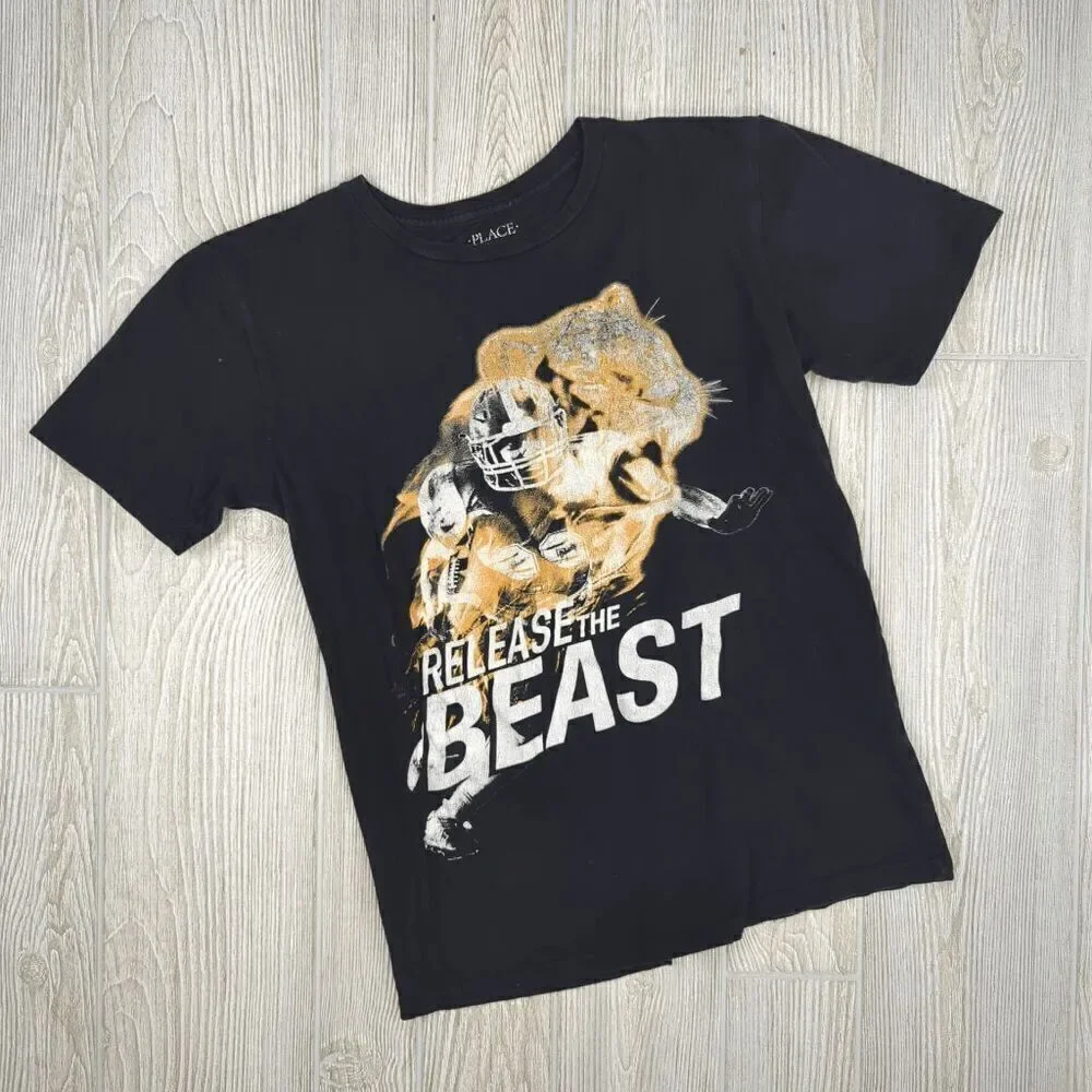 Release The Beast Graphic Print Black T-Shirt Children's Place Youth Size XXL